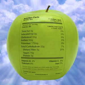 Apple With Nutrition Label